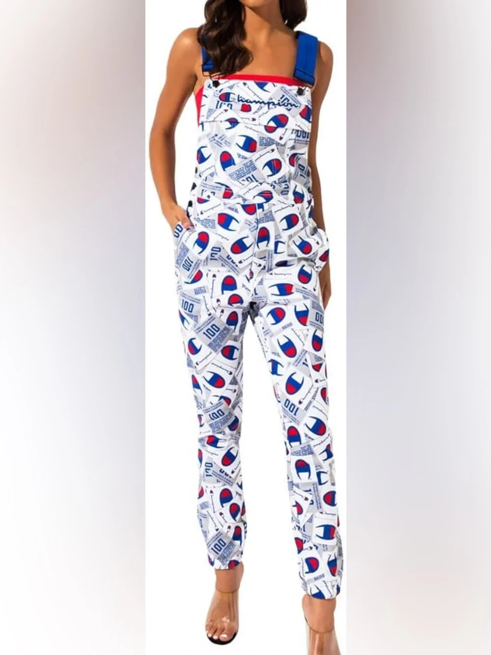 Champion Super Fleece 3.0 Overall an all-over jock tag print unisex size M - Picture 3 of 14